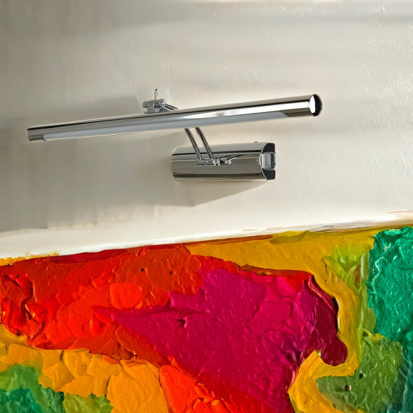 LED Spiegelleuchte IP44 Chrom Metall mit Schalter B: 55 cm