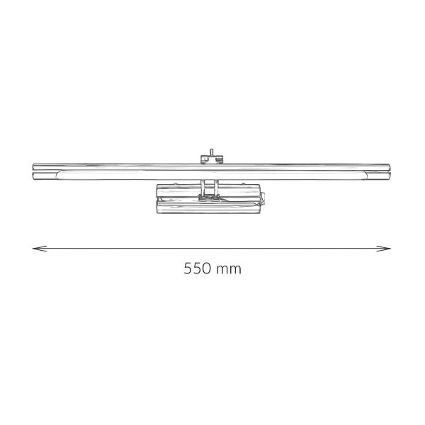LED Spiegelleuchte IP44 Chrom Metall mit Schalter B: 55 cm