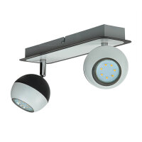 Deckenstrahler klein B: 28 cm 2-flammig GU10 Schwarz...
