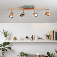 LED Deckenstrahler Kupfer Chrom 3000 K B: 64,5cm...