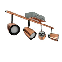 LED Deckenstrahler Kupfer Chrom 3000 K B: 64,5cm...