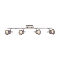Deckenlampe 4-flammig 64,5 cm lang GU10 Glas Edelstahl