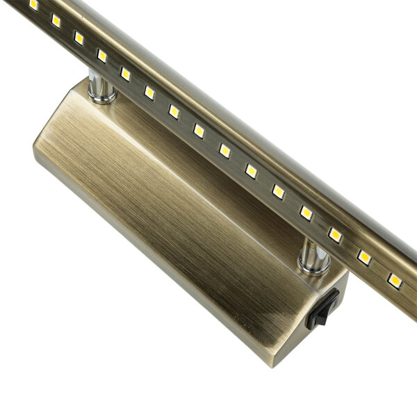 LED Bilderleuchte 3900K Edelstahl B: 55,5cm in Messing antik