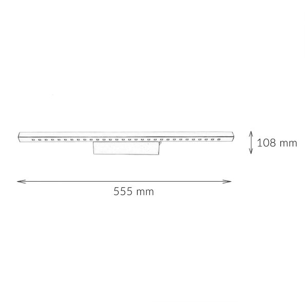 LED Bilderleuchte 3900K Edelstahl B: 55,5cm in Messing antik