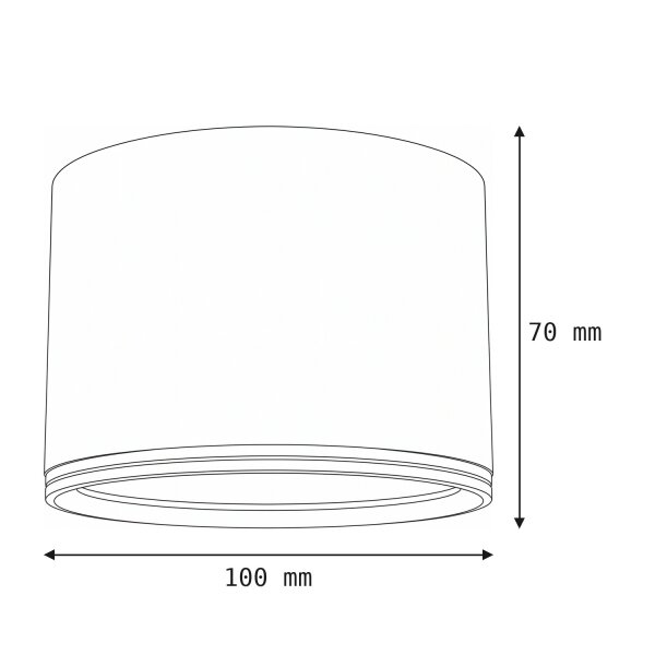 LED Deckenlampe Weiß Ø 10 cm H: 7 cm Aluminium 4100 K 580 lm