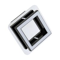LED Deckenleuchte klein eckig Edelstahl B: 12cm Schwarz...