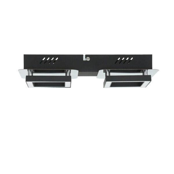 LED Deckenleuchte Metall B: 28 cm klein Schwarz Chrom 4200 K