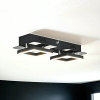 LED Deckenleuchte Metall B: 28 cm klein Schwarz Chrom 4200 K
