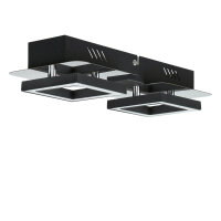 LED Deckenleuchte Metall B: 28 cm klein Schwarz Chrom 4200 K
