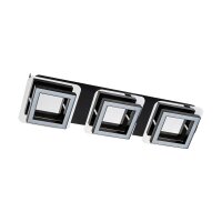 LED Deckenleuchte Edelstahl B: 43 cm Chrom Schwarz 4200 K