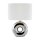 Tischlampe Wei&szlig; Chrom H: 26,5 cm klein Keramik Stoff f&uuml;r E14