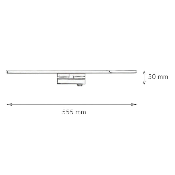 Wandlampe mit Schalter IP44 LED 4000 K neutralweiß B: 55,5 cm