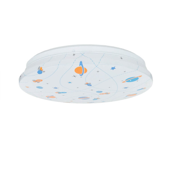 LED Deckenlampe IP44 Ø 33,5 cm rund Weiß Bunt 4000 K Weltall