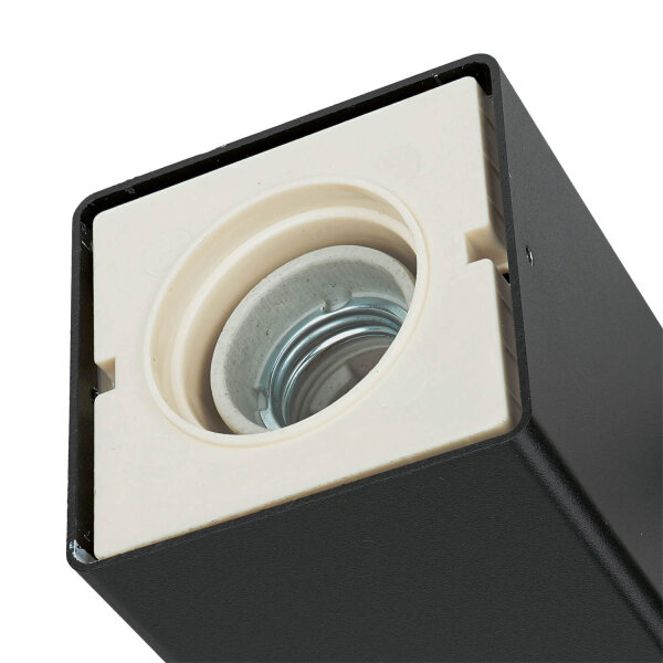 Wegeleuchte 50 cm klein IP44 E27 Schwarz Weiß eckig