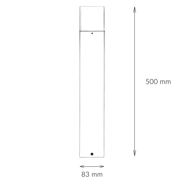 Wegeleuchte 50 cm klein IP44 E27 Schwarz Weiß eckig