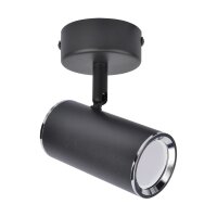 Deckenstrahler Schwarz B: 7 cm klein schwenkbar Alu GU10