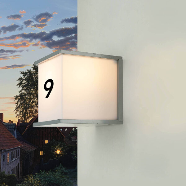 Hausnummernleuchte E27 IP54 B: 16,5 cm Grau Weiß