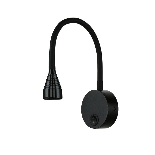 LED Wandleuchte Schwanenhals Schalter Schwarz 4100 K 245 lm
