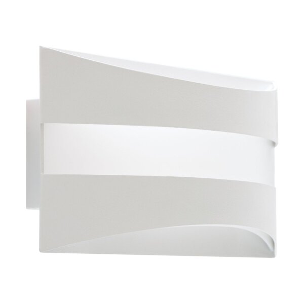 LED Wandleuchte Weiß B: 21 cm H: 13 cm Up Down 4200 K Metall