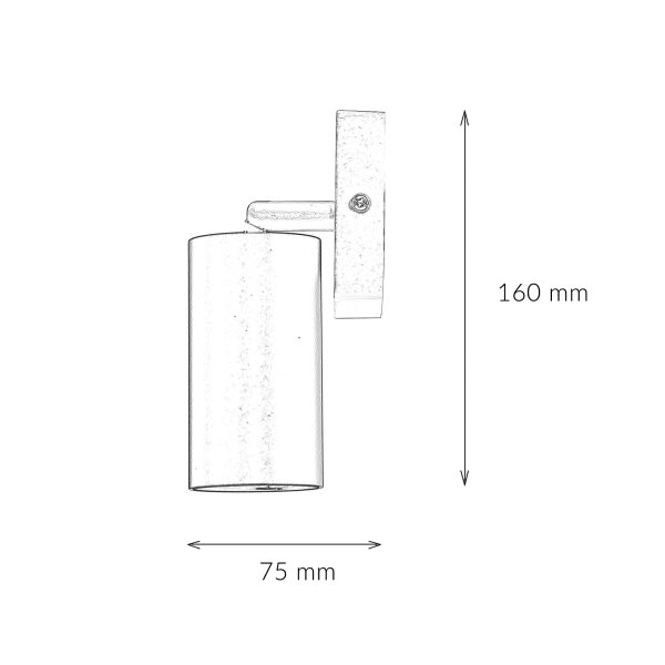 Wandspot Metall GU10 H: 16 cm schwenkbar Weiß
