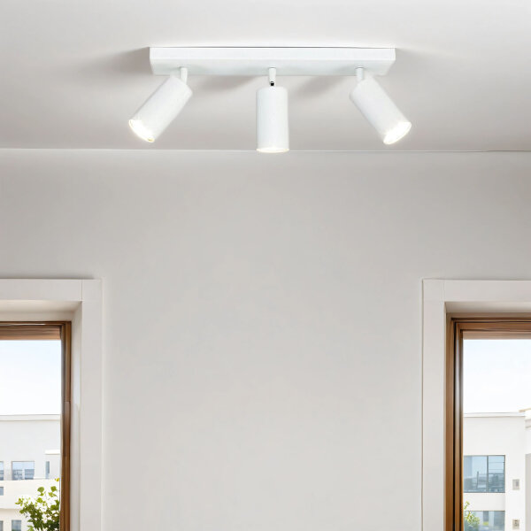 Deckenlampe Weiß B: 39,5 cm schwenkbar 3-flammig GU10