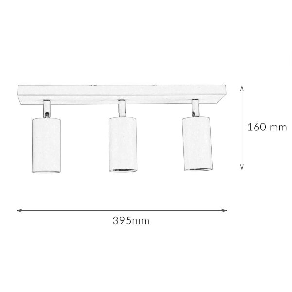 Deckenlampe Weiß B: 39,5 cm schwenkbar 3-flammig GU10