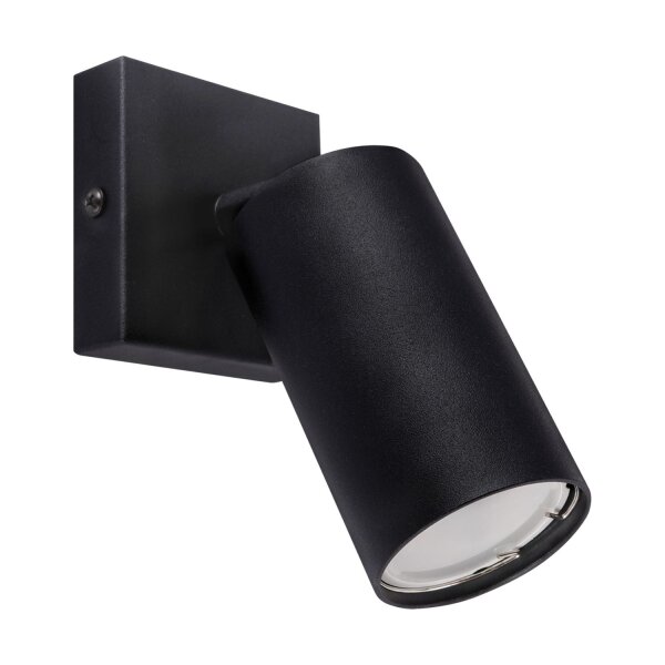 Wandleuchte Metall GU10 H: 16 cm klein Schwarz schwenkbar