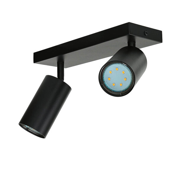 Deckenstrahler Metall Schwarz B: 25 cm 2-flammig GU10