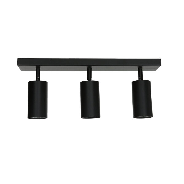 Deckenstrahler Schwarz GU10 3-flammig B: 39,5 cm schwenkbar