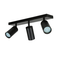 Deckenstrahler Schwarz GU10 3-flammig B: 39,5 cm schwenkbar
