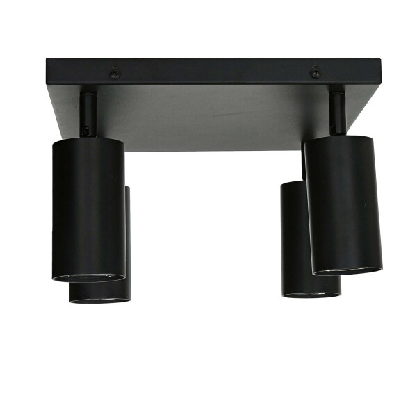 Deckenlampe Schwarz B: 25 cm schwenkbar 4-flammig GU10