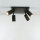 Deckenlampe Schwarz B: 25 cm schwenkbar 4-flammig GU10