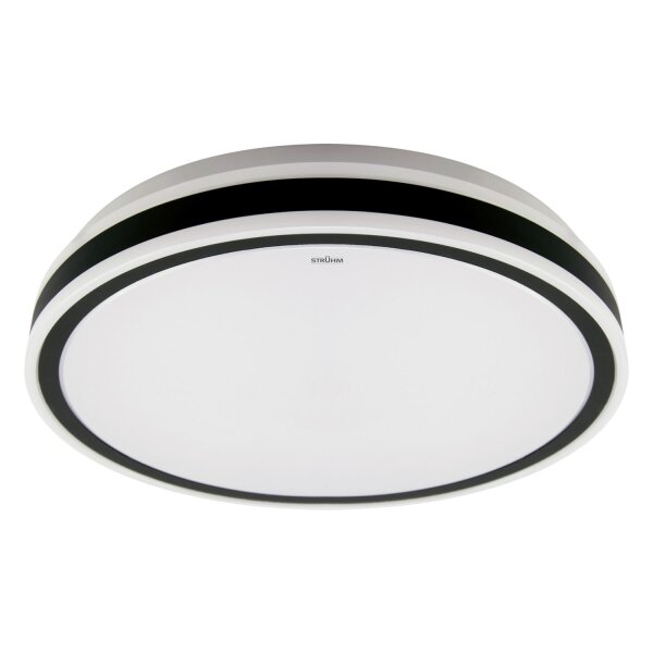 LED Deckenlampe IP44 D: 48 cm rund 4100 K neutralweiß Schwarz Weiß