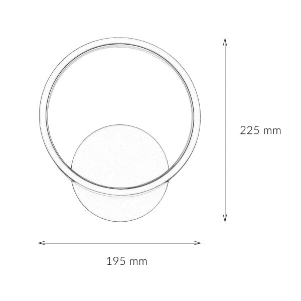 LED Wandleuchte Ring Ø 19,5 cm 4100 K Metall 760 lm Weiß