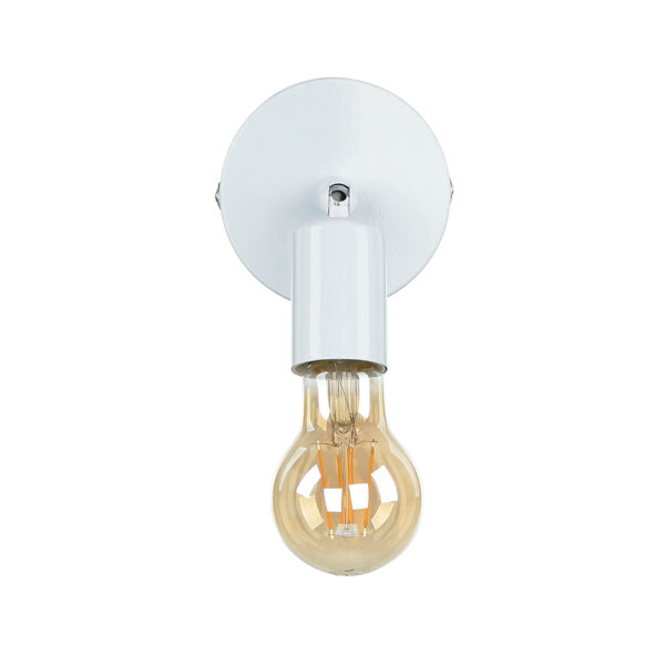 Wandspot Metall E27 Ø 9,8 cm rund schwenkbar Weiß