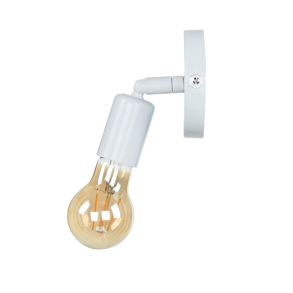 Wandspot Metall E27 Ø 9,8 cm rund schwenkbar Weiß