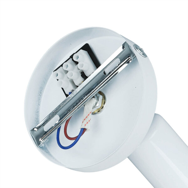 Wandspot Metall E27 Ø 9,8 cm rund schwenkbar Weiß