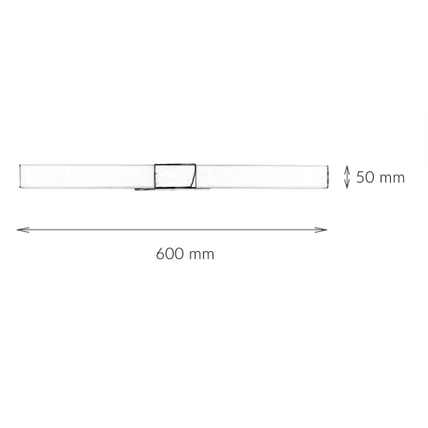 LED Spiegelleuchte 60 cm lang IP44 Chrom Weiß 4100 K 1010 lm