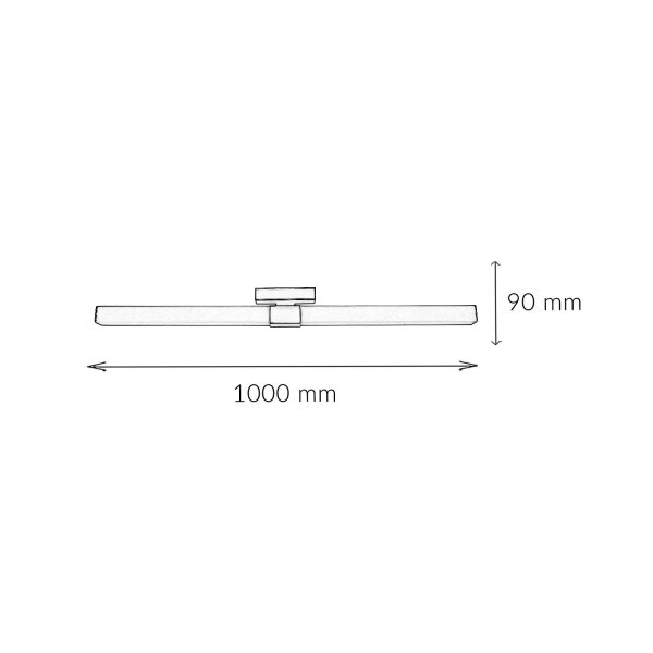 LED Spiegelleuchte Badezimmer 100 cm lang 4100 K 2050 lm