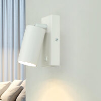 Wandleuchte mit Schalter Weiß GU10 H: 14 cm schwenkbar