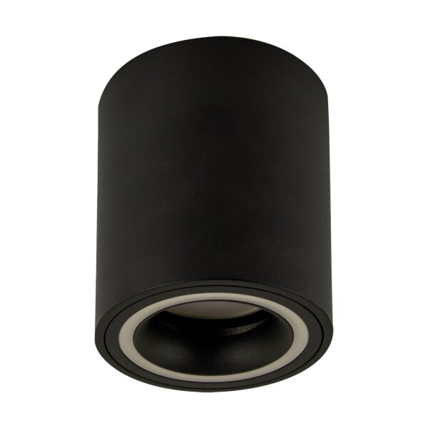 Deckenlampe Schwarz GU10 Ø 8 cm H: 10 cm Aluminium Aufputz