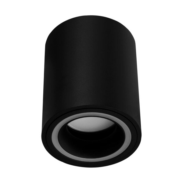 Deckenlampe Schwarz GU10 Ø 8 cm H: 10 cm Aluminium Aufputz