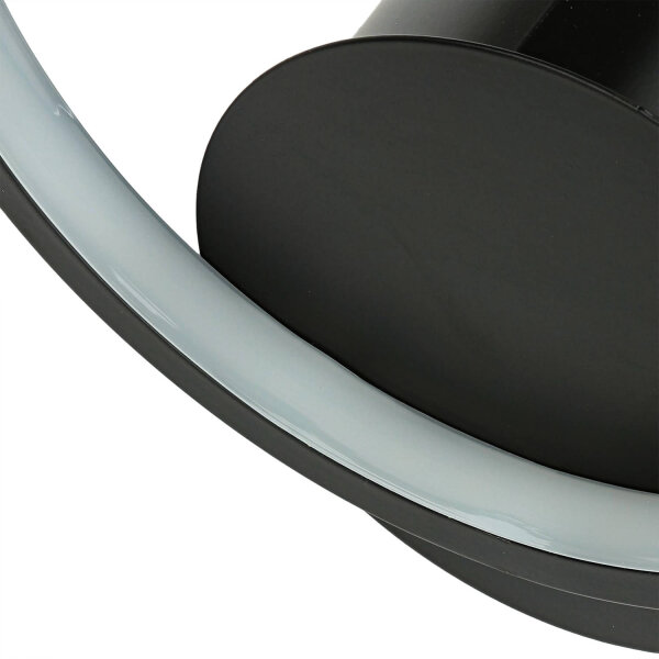 LED Wandlampe Schwarz Ring Ø 19,5 cm Aluminium 4100 K