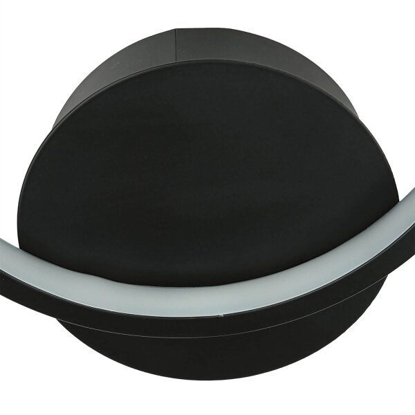 LED Wandlampe Schwarz Ring Ø 19,5 cm Aluminium 4100 K