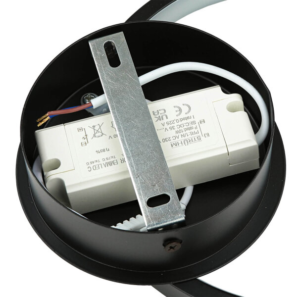 LED Wandlampe Schwarz Ring Ø 19,5 cm Aluminium 4100 K