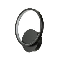 LED Wandlampe Schwarz Ring Ø 19,5 cm Aluminium 4100 K