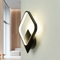 LED Wandlampe Schwarz H: 29 cm 4100 K dekorativ Metall