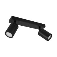 Deckenstrahler IP44 B: 25 cm 2-flammig in Schwarz klein GU10