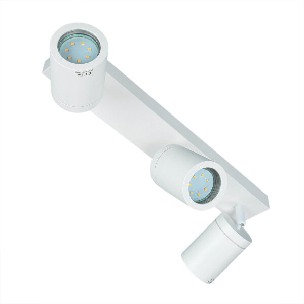 Deckenspot IP44 Weiß B: 39 cm klein 3-flammig GU10 schwenkbar