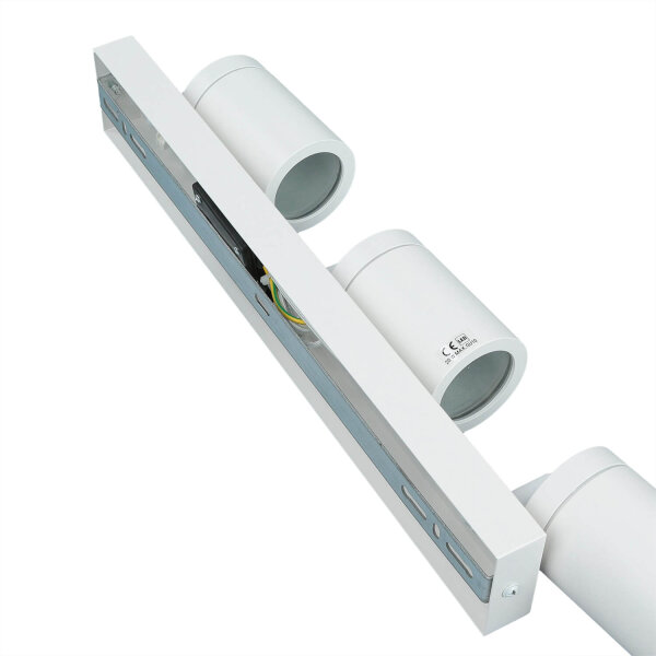Deckenspot IP44 Weiß B: 39 cm klein 3-flammig GU10 schwenkbar